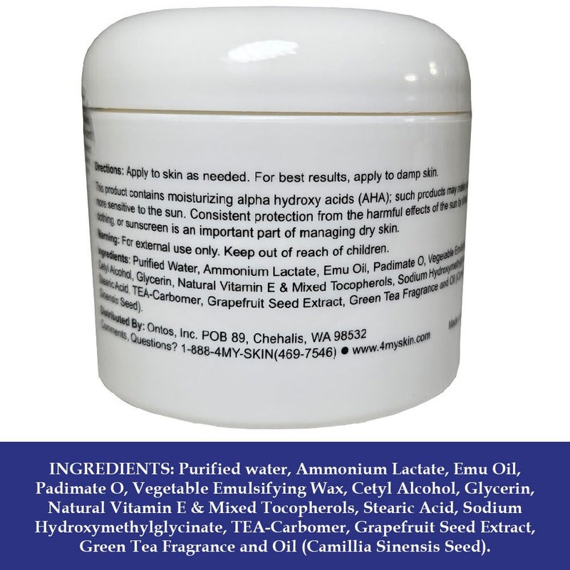 Noble Formula Emu Oil & 10% Ammonium Lactate Alpha Hydroxy Hydrating Cream, 4 oz - Image 2